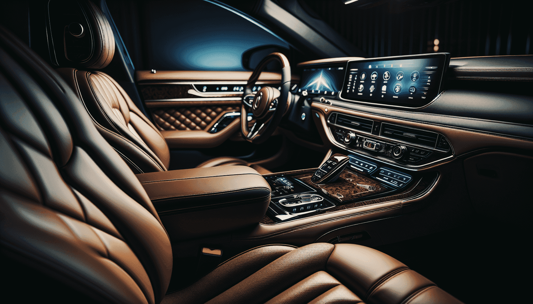 Interior de coche de lujo